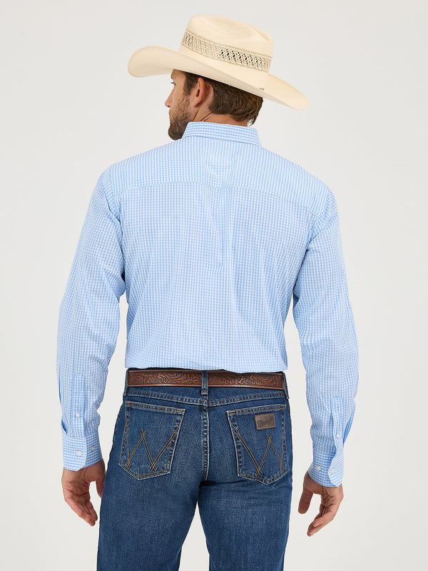 Wrangler Men's Cody Johnson Powder Check Button Down Shirt-112365621