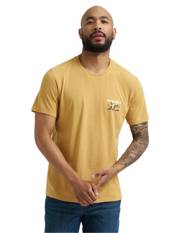 Wrangler Men's Pale Gold Skull Back Graphic TShirt-112365669