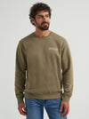 Wrangler Mens Burnt Olive Graphic Long Sleeve Pullover-112365699