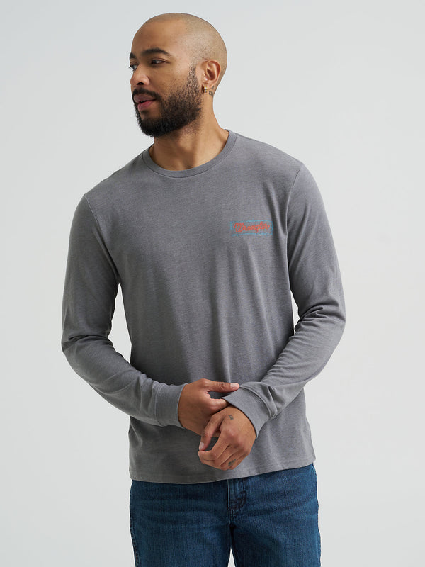 Wrangler Mens Long Sleeve Cowboy Back Graphic TShirt-112365707