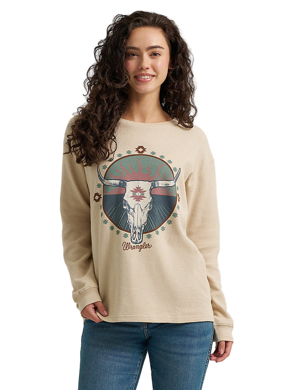 Wrangler Ladies Long Sleeve Graphic Girlfriend Shirt-112365761