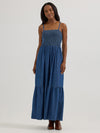 Wrangler Ladies Smocked Bodice Denim Maxi Dress-112365768