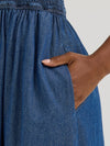Wrangler Ladies Smocked Bodice Denim Maxi Dress-112365768