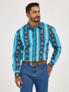 Wrangler Men's Checotah Sea Salt Blue Snap Shirt-112365886
