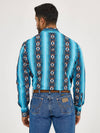 Wrangler Men's Checotah Sea Salt Blue Snap Shirt-112365886