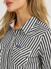 Wrangler Ladies Slate Stripe All Occasion Western Snap Shirt-112367184