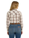 Wrangler Ladies Creamy Plaid Long Sleeve Snap Shirt-112367227