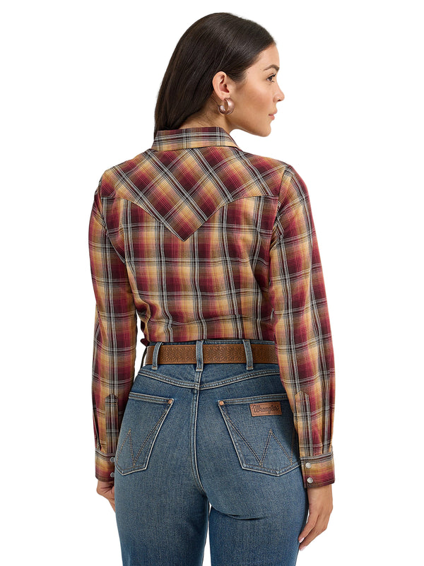 Wrangler Ladies Harvest Plaid Long Sleeve Snap Shirt-112367228