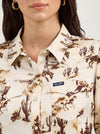 Wrangler Ladies Bold Bucking Cowboy Western Snap Shirt-112367229