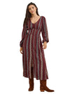 Wrangler Ladies Princess Waist Button Front Maxi Dress-112367389
