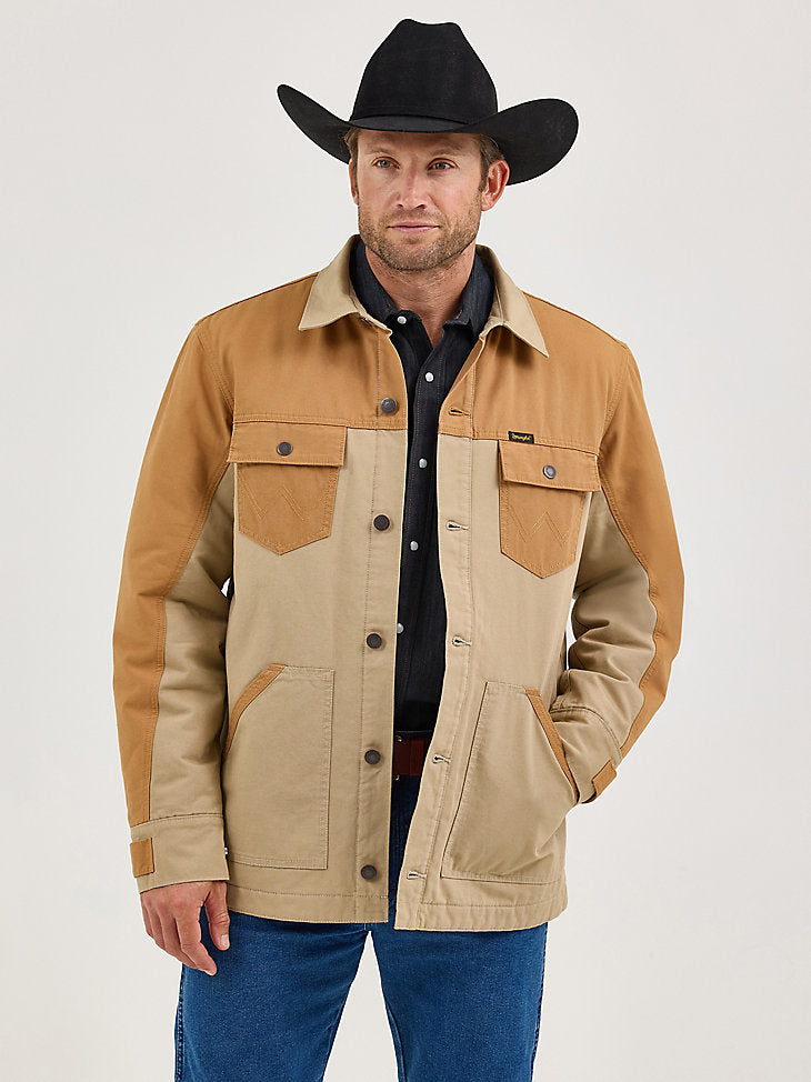 Wrangler Men's Chipmunk Mixed Canvas Chore Jacket-112367621