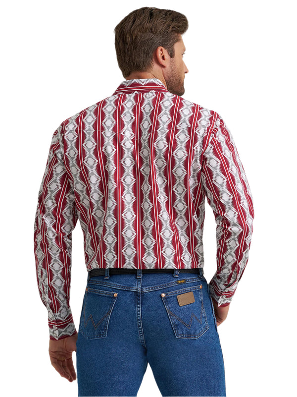 Wrangler Men's Burgundy Shadow Long Sleeve Shirt-112367722