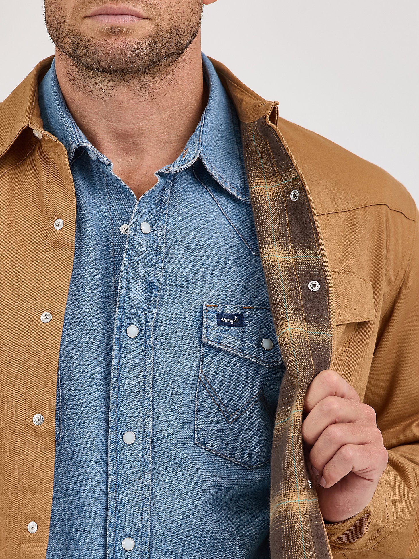Wrangler Mens Rawhide Long Sleeve Flannel Lined Solid Work Coat-112367726