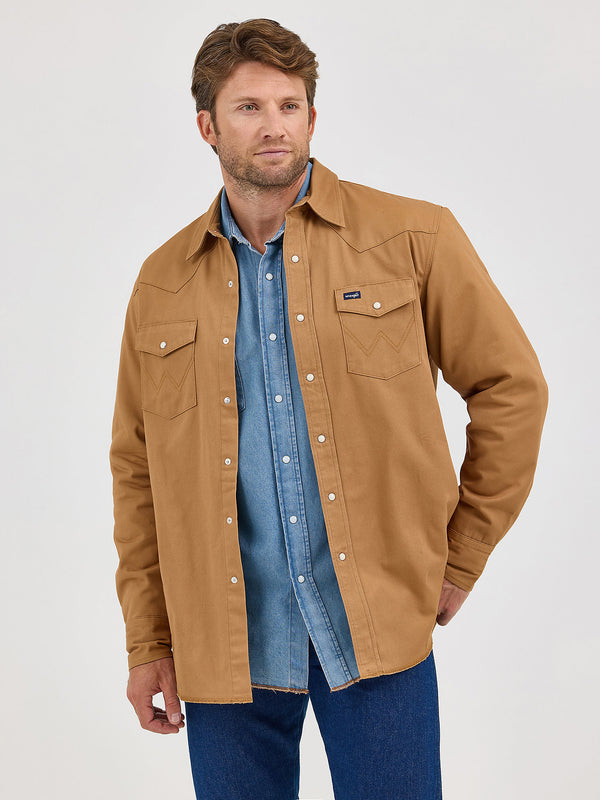Wrangler Mens Rawhide Long Sleeve Flannel Lined Solid Work Coat-112367726