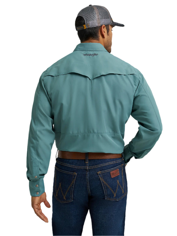 Wrangler Men's Pine Performance Snap Long Sleeve Shirt-112368052