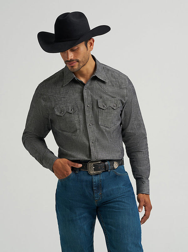 Wrangler Mens Cody Johnson Two Pocket Western Snap Shirt-112368068