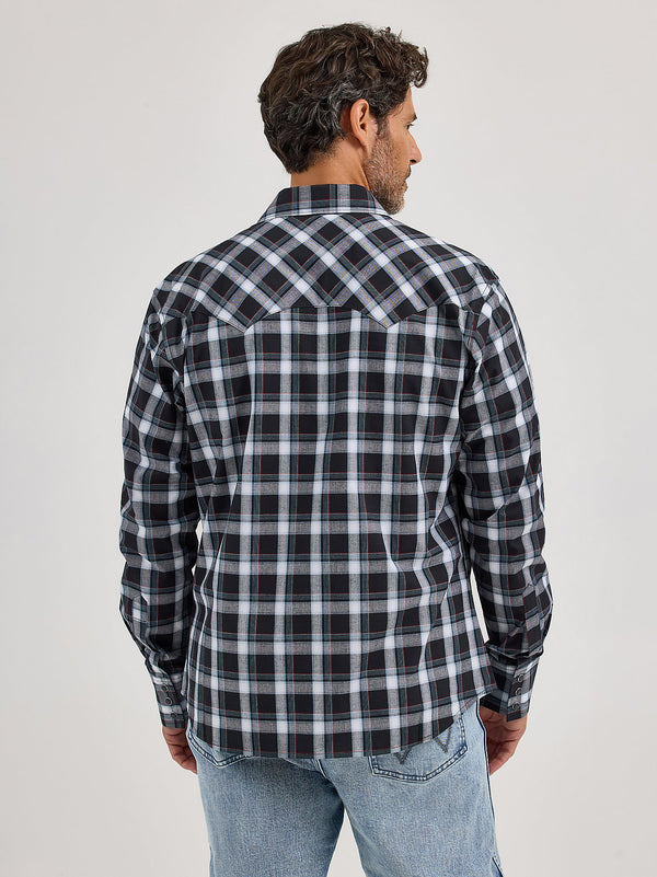 Wrangler Men's Retro Long Sleeve Sawtooth Snap Pocket Western Shirt-112368077