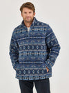 Men's Wrangler® Heavyweight Quarter-Zip Vintage Indigo Sherpa Pullover -112368189