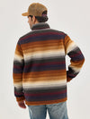 Wrangler Mens Sunset Stripe Quarter Zip Sherpa Pullover-112368190