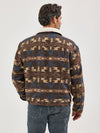 Wrangler Mens Chocolate Torte Sherpa Lined Jacquard Print Jacket-112368213