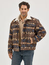 Wrangler Mens Chocolate Torte Sherpa Lined Jacquard Print Jacket-112368213