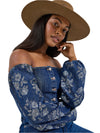 Wrangler Ladies Denim Cropped Blouse-112368280