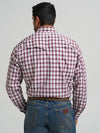 Wrangler Mens Pinot Red Performance Snap Long Sleeve-112368290