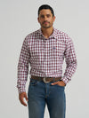Wrangler Mens Pinot Red Performance Snap Long Sleeve-112368290