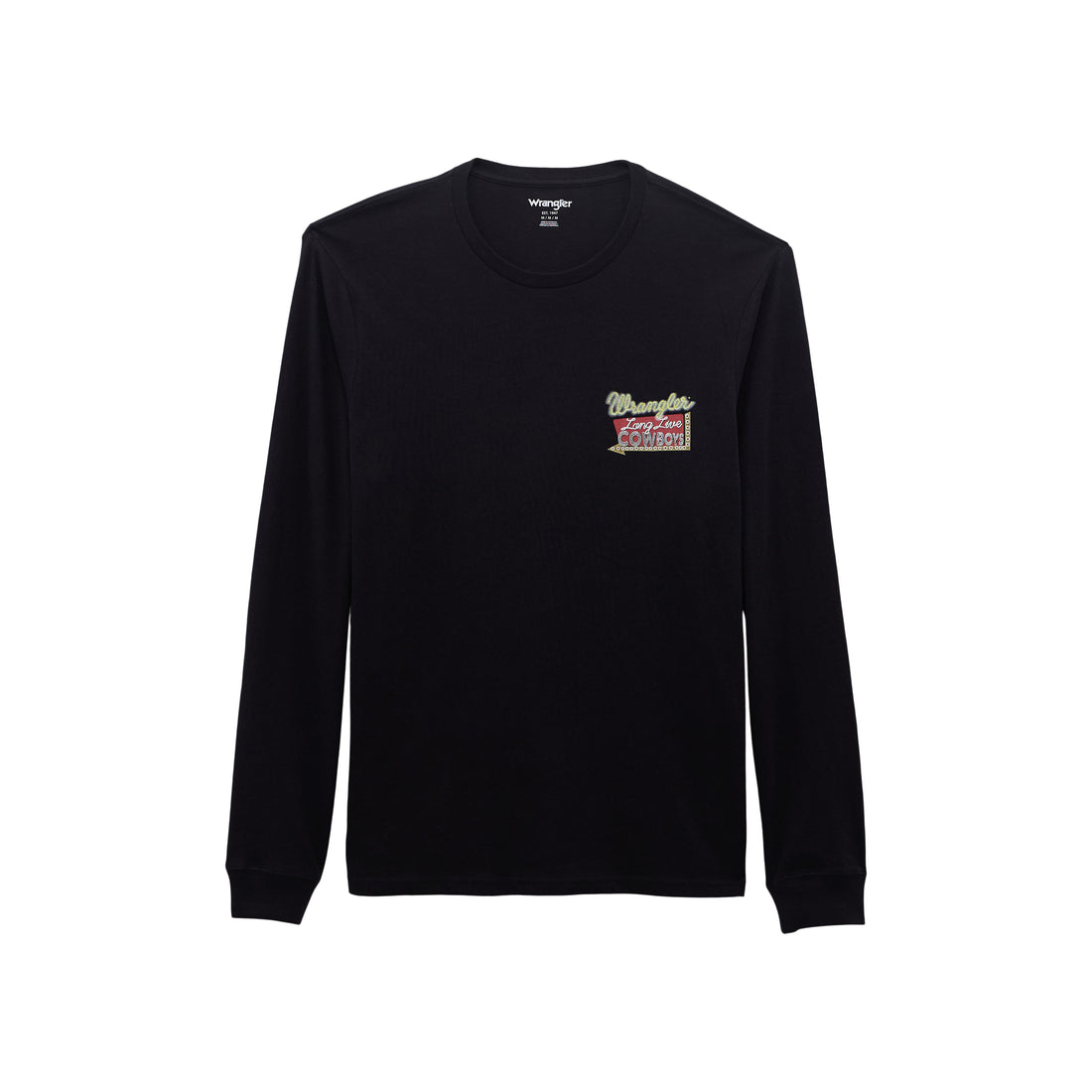 Wrangler Mens Black Long Sleeve Long Live Cowboys Shirt-112368560