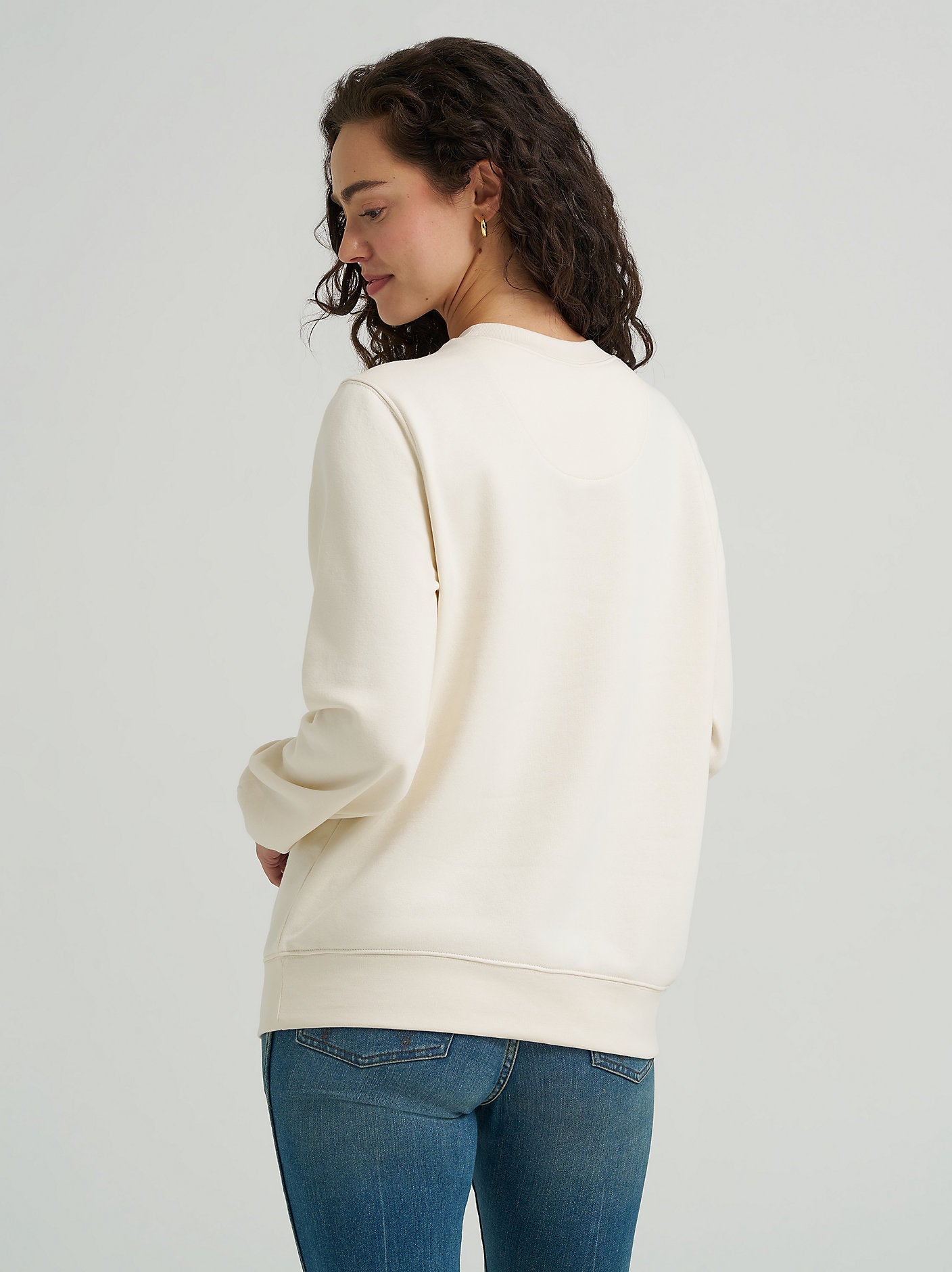 Wrangler Ladies Painterly White Graphic Crew Sweatshirt-112368905