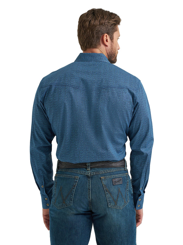 Wrangler Mens 20X Jean Blue Competition Western Snap Shirt-112369482