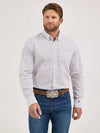 Wrangler Mens White Crossbar Cody Johnson Button Down Shirt-112369549