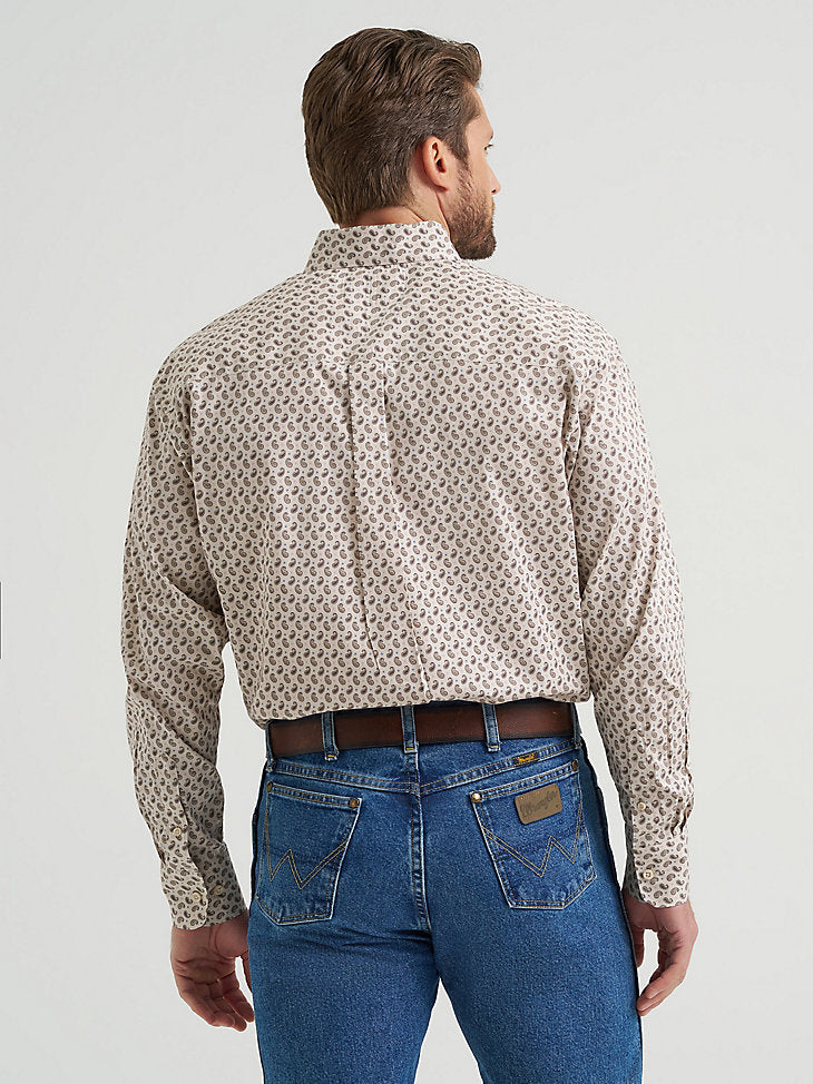 Wrangler Mens Pale Stone George Strait Button Down Shirt-112369580