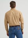 Wrangler Men's George Strait Honey Oak Paisley Long Sleeve Button Down Shirt-112369585