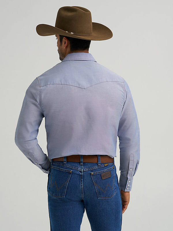 Wrangler Mens Cowboy Cut Western Snap Chambray Work Shirt-112370330