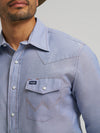 Wrangler Mens Cowboy Cut Western Snap Chambray Work Shirt-112370330