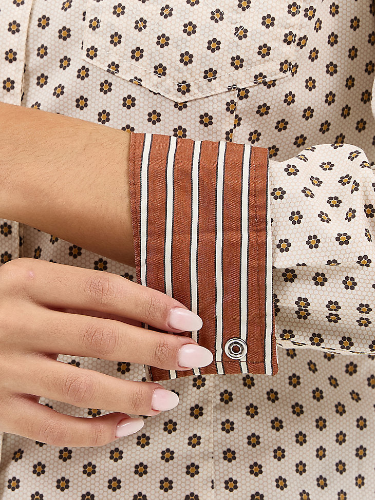 Wrangler Ladies Mosaic All Occasion Western Snap Shirt-112371899