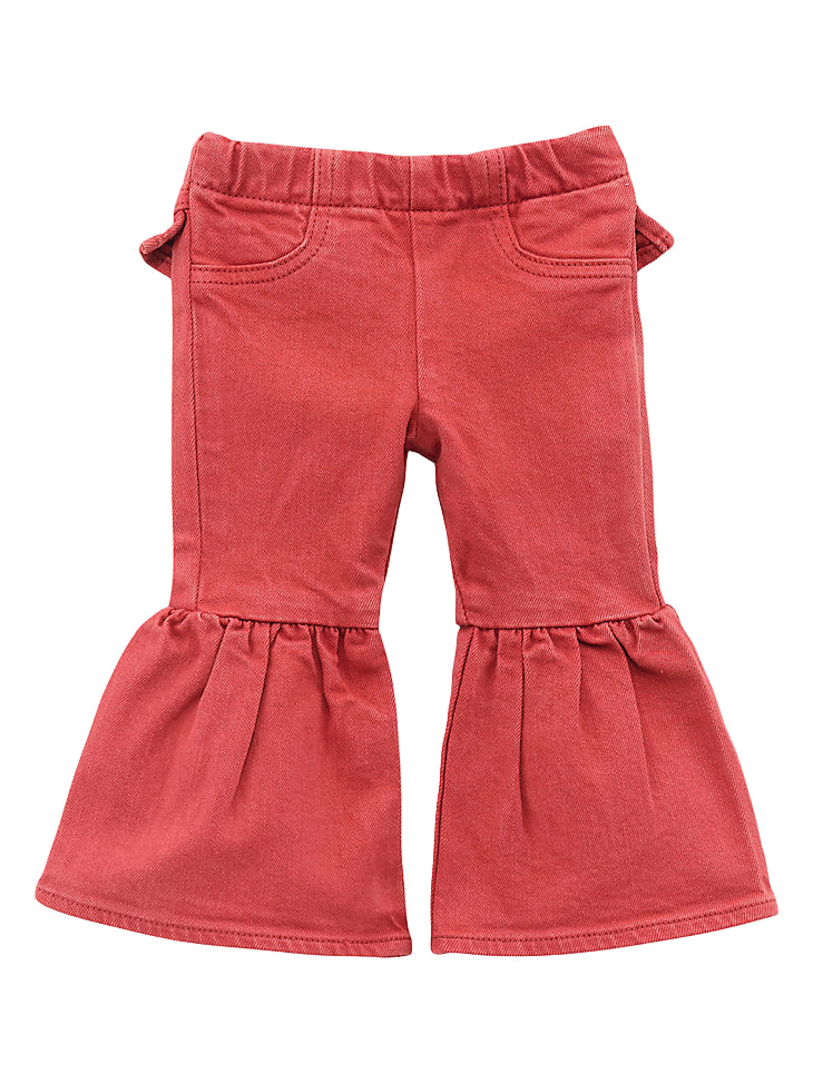 Wrangler Little Girl's Vibrant Chili Ruffle Leg Flare Jean-112371942