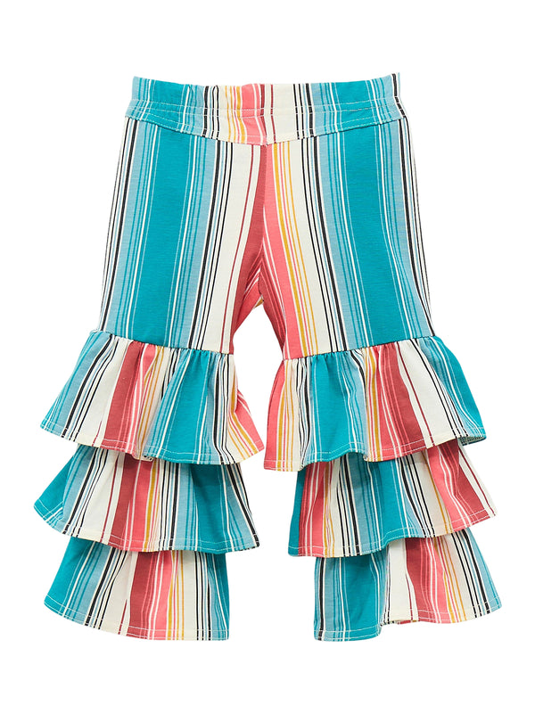 Wrangler Little Girls Stripe Printed Tiered Flare Jean-112372426