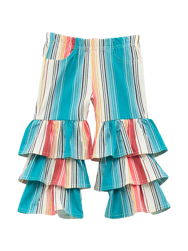 Wrangler Little Girls Stripe Printed Tiered Flare Jean-112372426