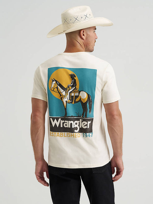 Wrangler Mens Silent Rider Back Graphic TShirt-112372856
