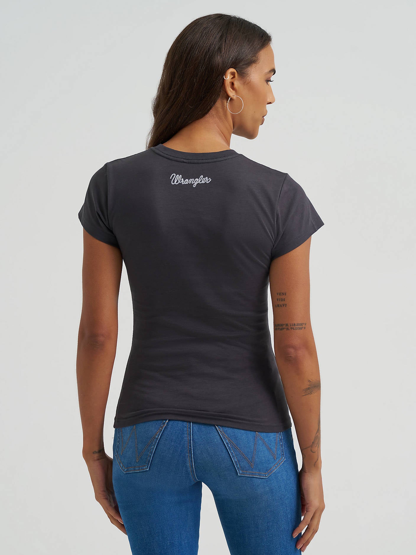 Wrangler Ladies Rhinestone Bless Your Heart Shrunken Band Tee-112372944