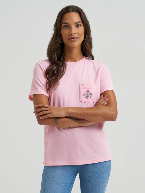 Wrangler Ladies Climb in the Saddle Pocket Tee-112372972