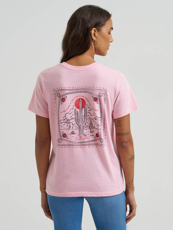 Wrangler Ladies Climb in the Saddle Pocket Tee-112372972