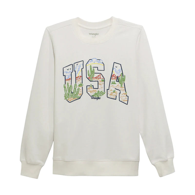 Wrangler Ladies Long Sleeve Western USA Sweatshirt - 112373008