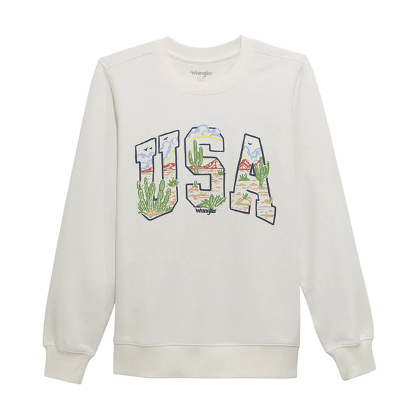 Wrangler Ladies Long Sleeve Western USA Sweatshirt - 112373008