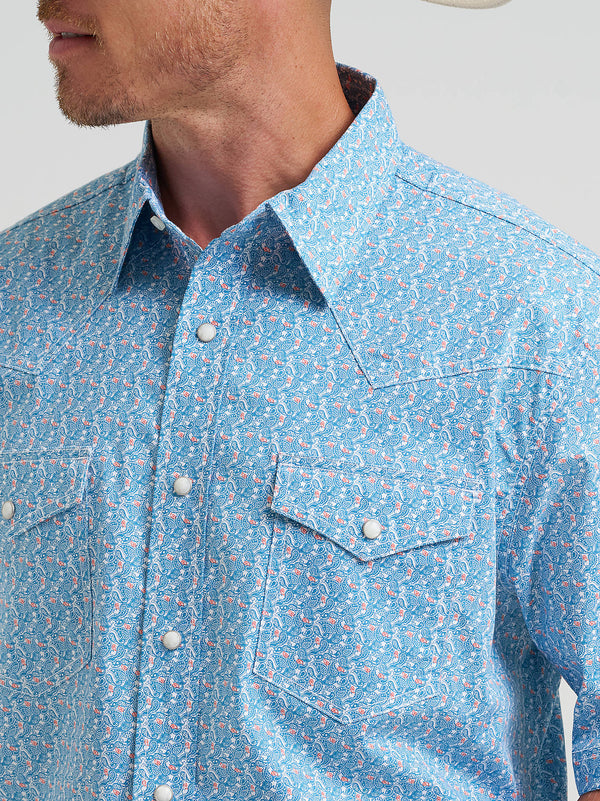 Wrangler Men's 20X Competition Advanced Comfort Short Sleeve Shirt Blue Jay-112374284
