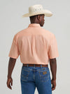 Wrangler Mens George Strait Peach Mod Short Sleeve One Pocket Button Down Shirt-112374611