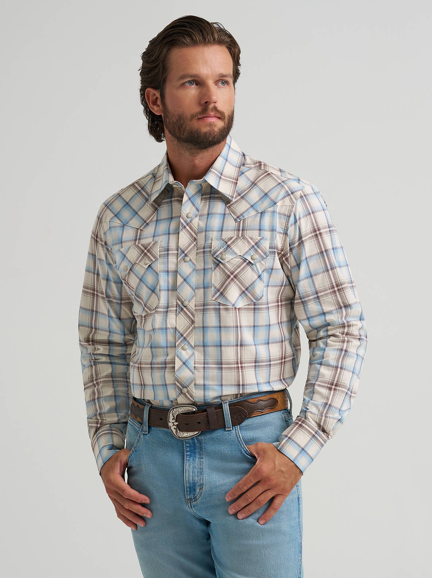 Wrangler Men's Historic Tan Retro Long Sleeve Western Shirt-112374742