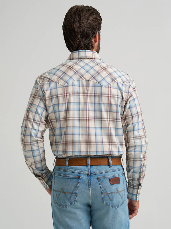 Wrangler Men's Historic Tan Retro Long Sleeve Western Shirt-112374742